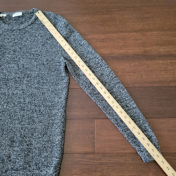 Selected Homme Men's XL Victor Crew Neck Organic Cotton Knit Sweater Black Gray - Picture 8 of 8